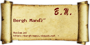 Bergh Manó névjegykártya
