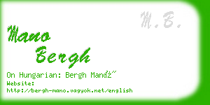 mano bergh business card
